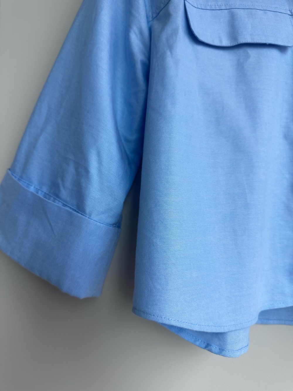 Zara Short Oxford Shirt XS Blue - Picture 3 of 4